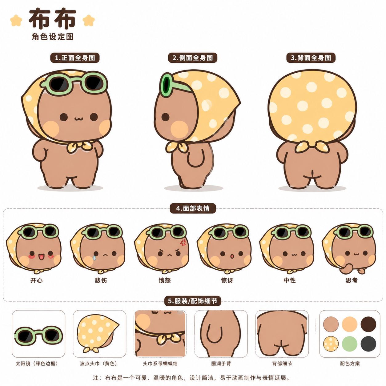 布布 character reference sheet