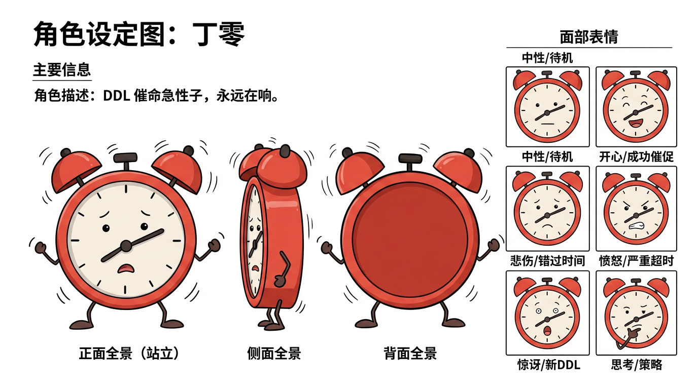 丁零 character reference sheet