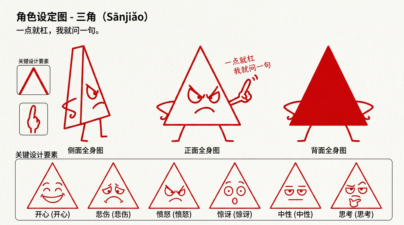三角 character reference sheet