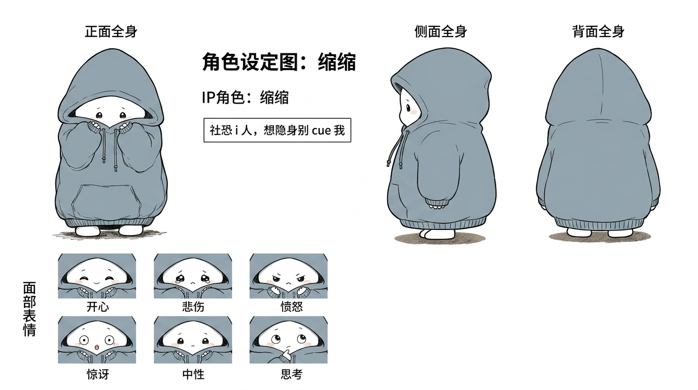 缩缩 character reference sheet